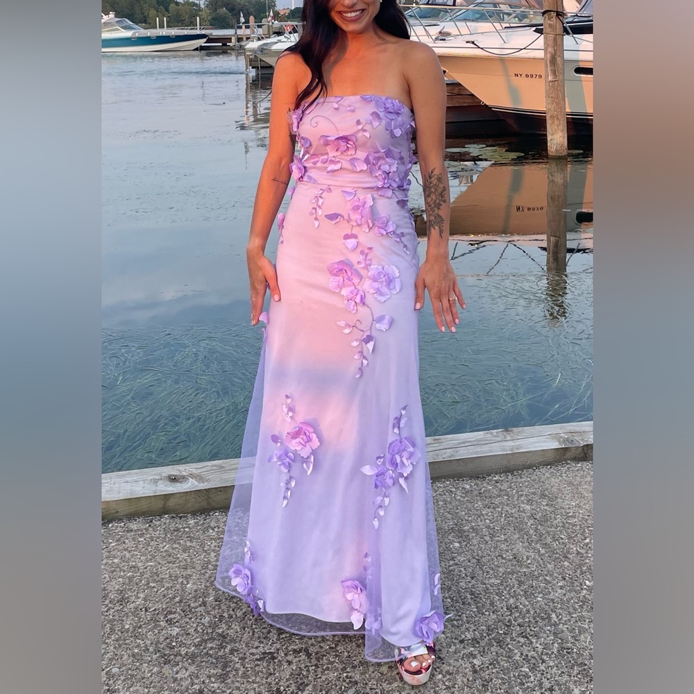 Lulus Floral Strapless Maxi Dress